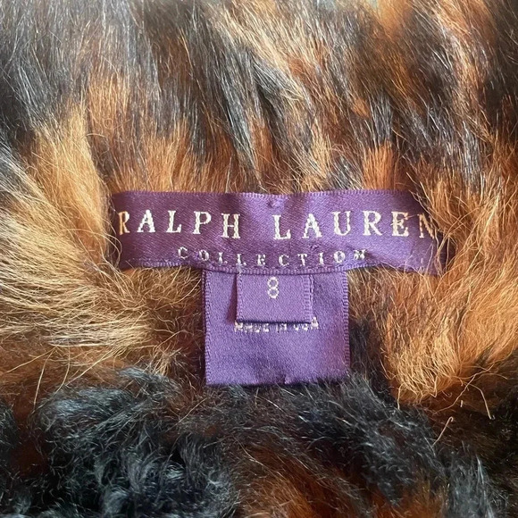 Ralph Lauren Collection Purple Label Shearling Fur Coat Brown Leather Suede 8 M - Picture 4 of 15